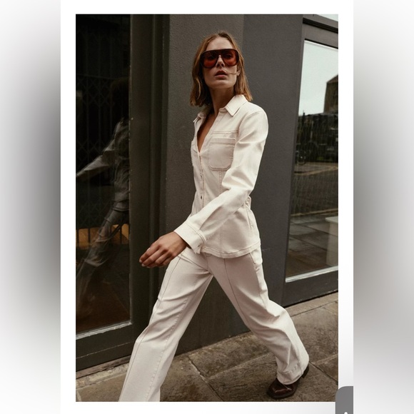 Women's Cream Pants - Picture 2 of 8